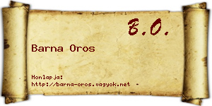 Barna Oros névjegykártya
