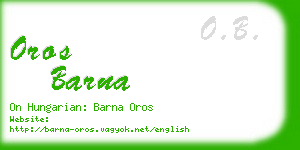 oros barna business card